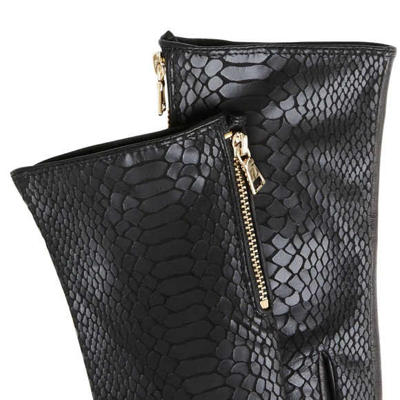 Bruno Magli Women's Snake Embossed Leather Glove, Black - Picture 2 of 2